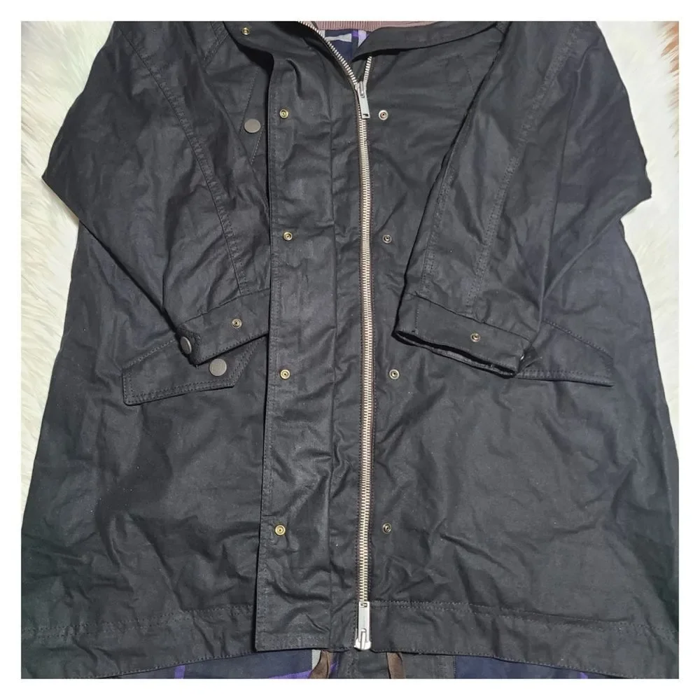 Free People Black Utility Jacket with Cream Lining - Picture 9 of 14